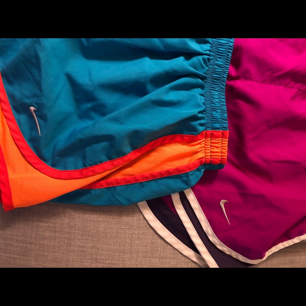 Medium Nike Shorts, gently used, purple and teal - Picture 2 of 3